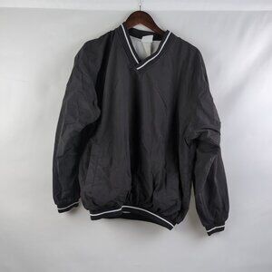 Vintage Rawlings Men's Black/White Sweater Nylon Cotton Lining Pockets, Medium